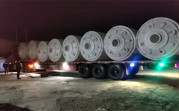 临夏县锥底桶交付现场